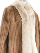Fox Trimmed Corduroy Mink Jacket Jacket arcadeshops.com