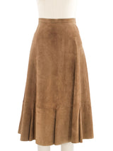 Khaki Suede Skirt Ensemble