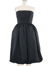 1980s Black Bubble Skirt Dress