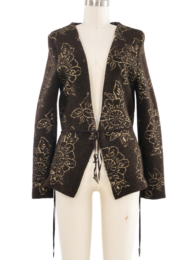 Just Cavalli Intarsia Knit Cardigan