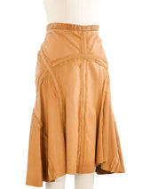 2004 Roberto Cavalli Silk Trimmed Leather Skirt