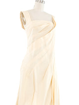 Donna Karan Ivory Bubble Hem Dress