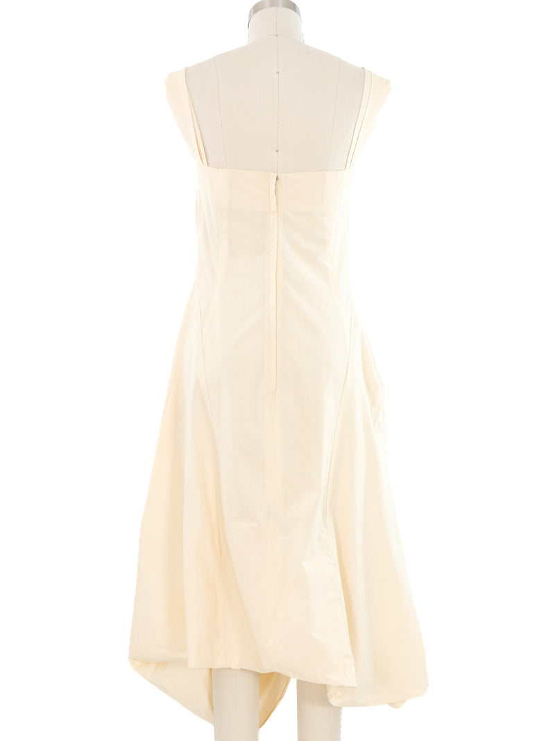 Donna Karan Ivory Bubble Hem Dress