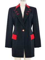 Escada Contrast Lapel Longline Jacket