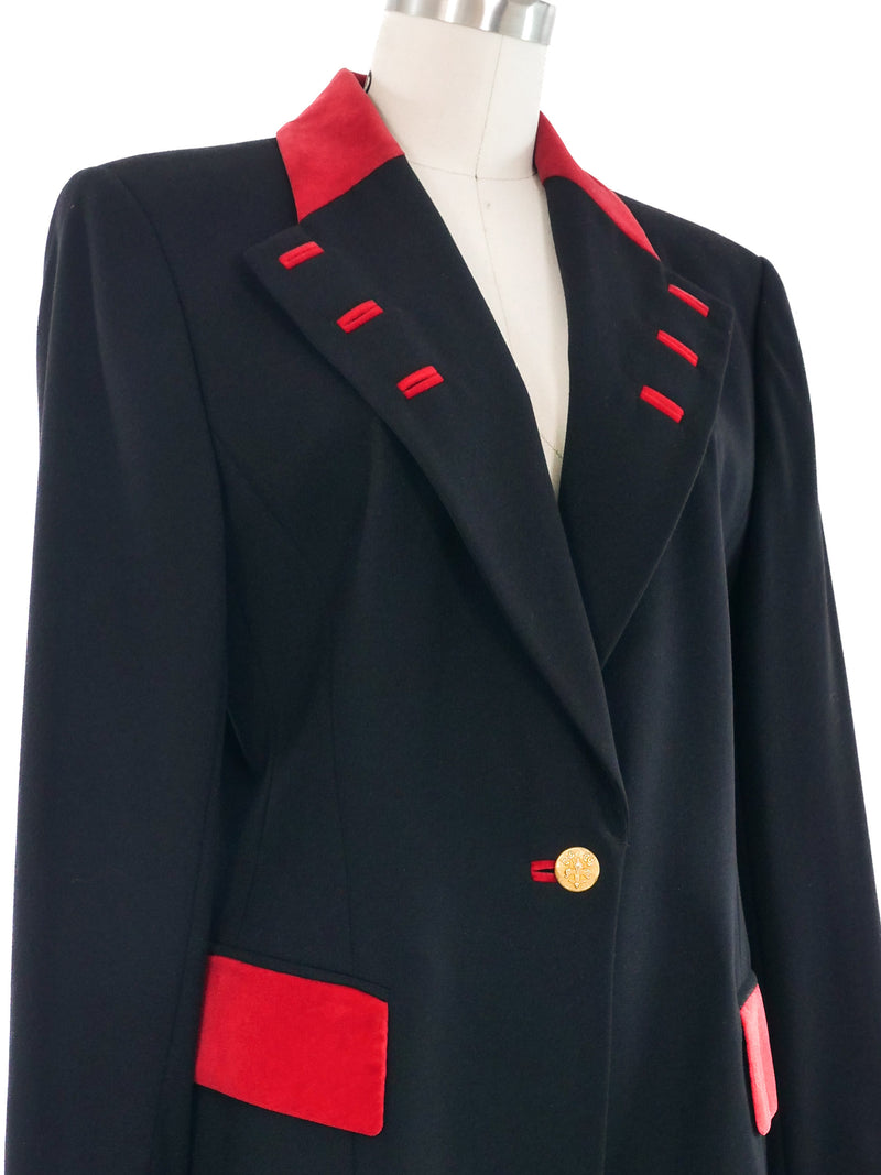 Escada Contrast Lapel Longline Jacket