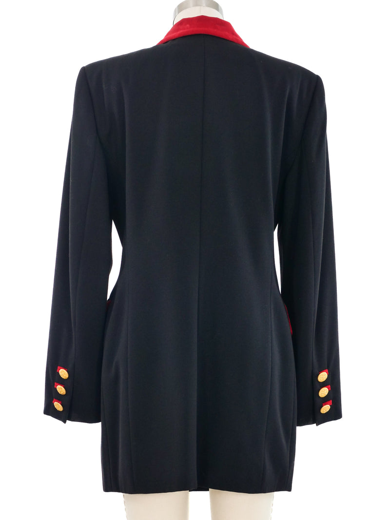 Escada Contrast Lapel Longline Jacket