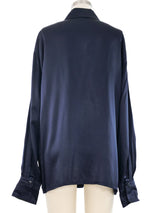 Escada Ruffled Two Tone Silk Top