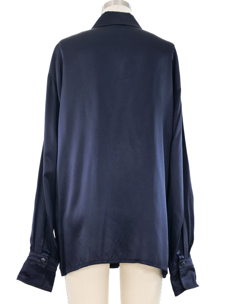 Escada Ruffled Two Tone Silk Top