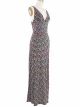 Intarsia Knit Metallic Maxi Dress