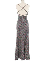 Intarsia Knit Metallic Maxi Dress