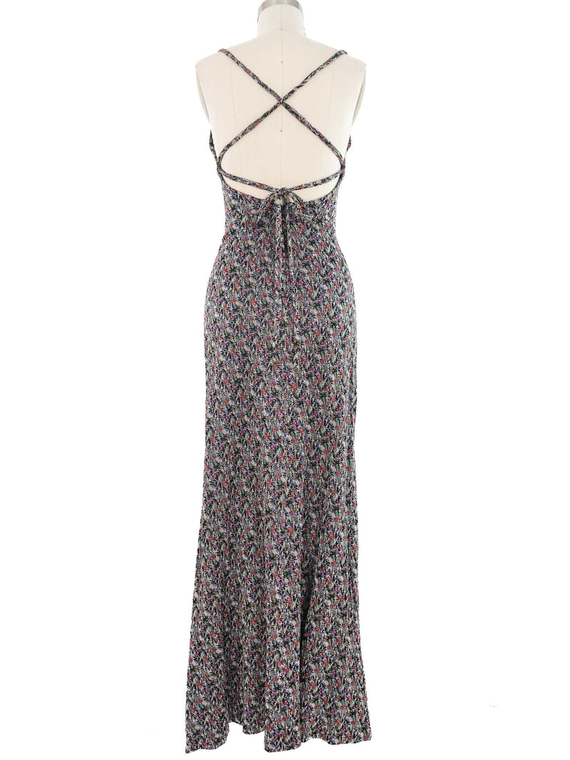 Intarsia Knit Metallic Maxi Dress