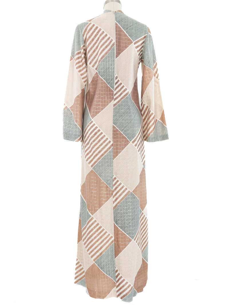 Metallic Plaid Cowl Caftan