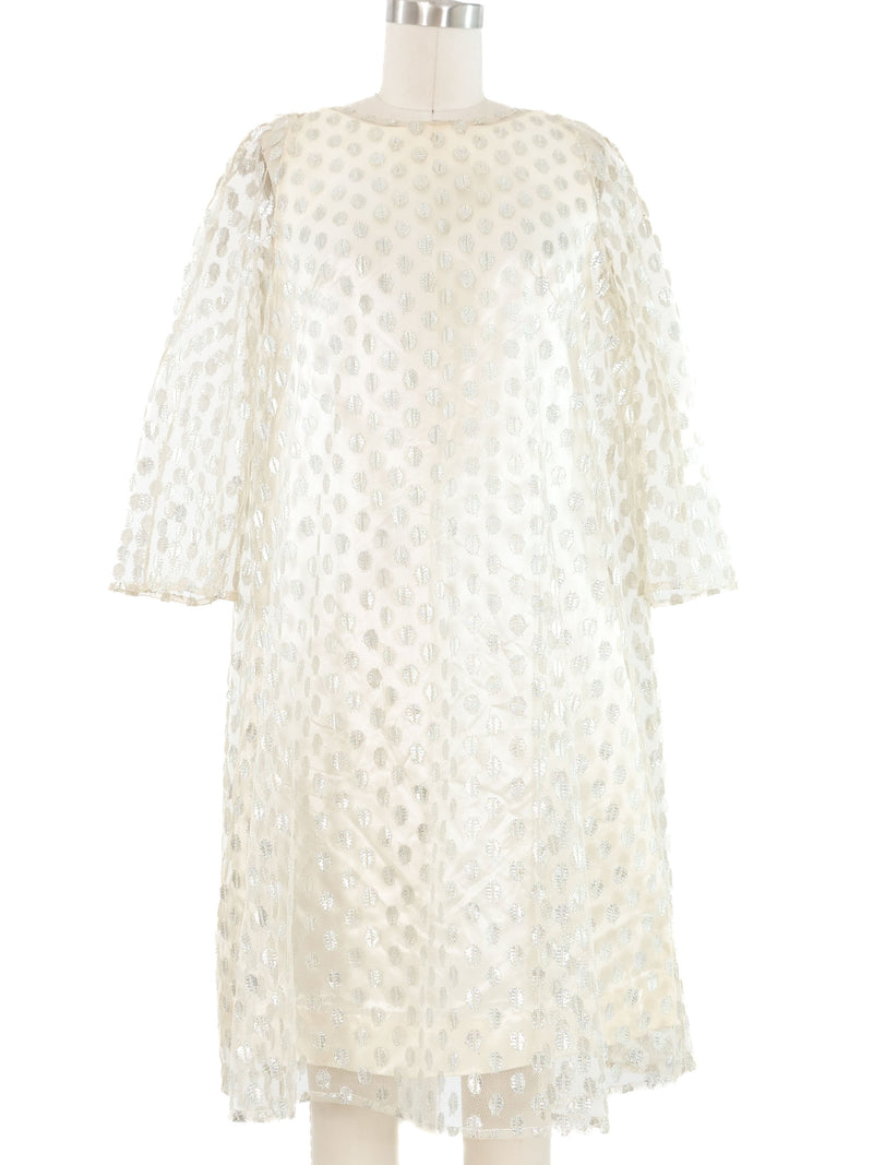 1960s Metallic Dot Mini Dress