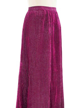Raspberry Metallic Stripe Maxi Skirt