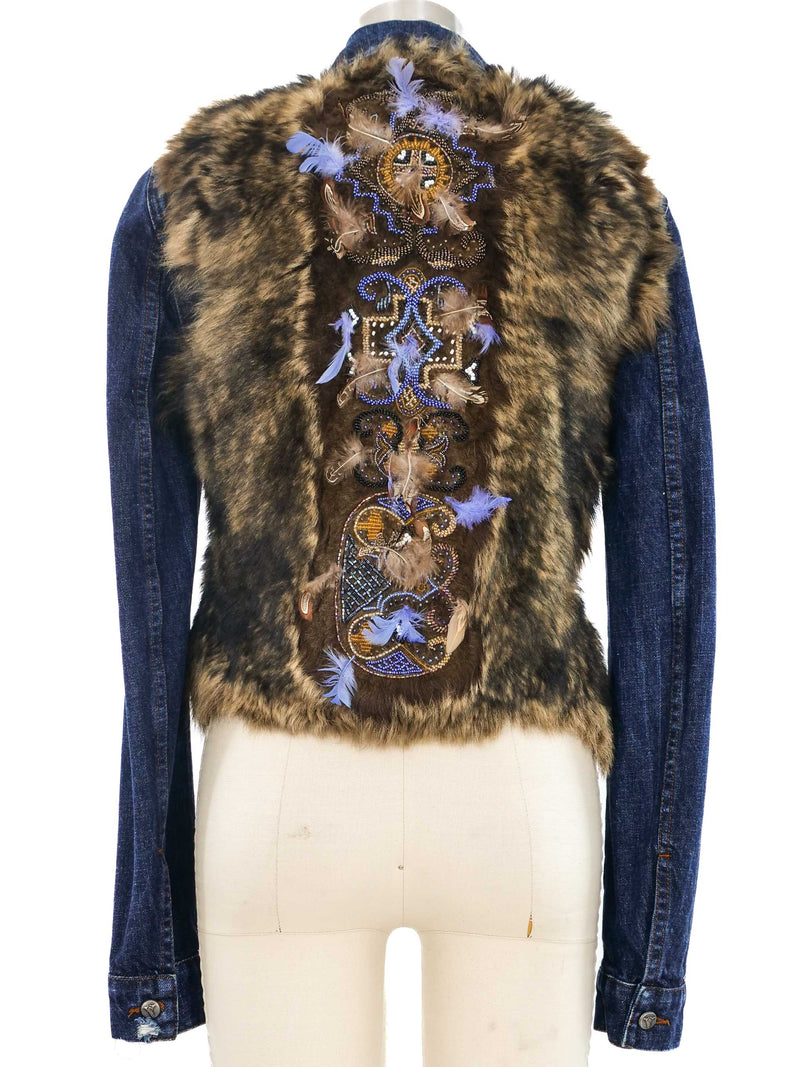 Voyage Faux Fur Trimmed Denim Jacket