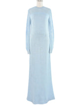 Powder Blue Lurex Knit Maxi Dress