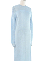 Powder Blue Lurex Knit Maxi Dress