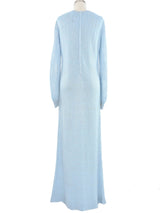 Powder Blue Lurex Knit Maxi Dress