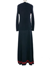 1970s Lurex Candy Stripe Knit Dress Ensemble