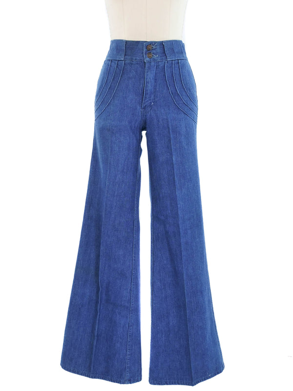 1970s High Rise Flared Denim