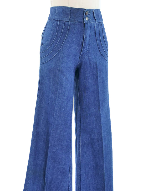 1970s High Rise Flared Denim