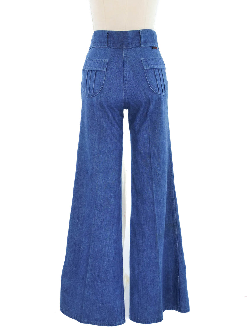 1970s High Rise Flared Denim