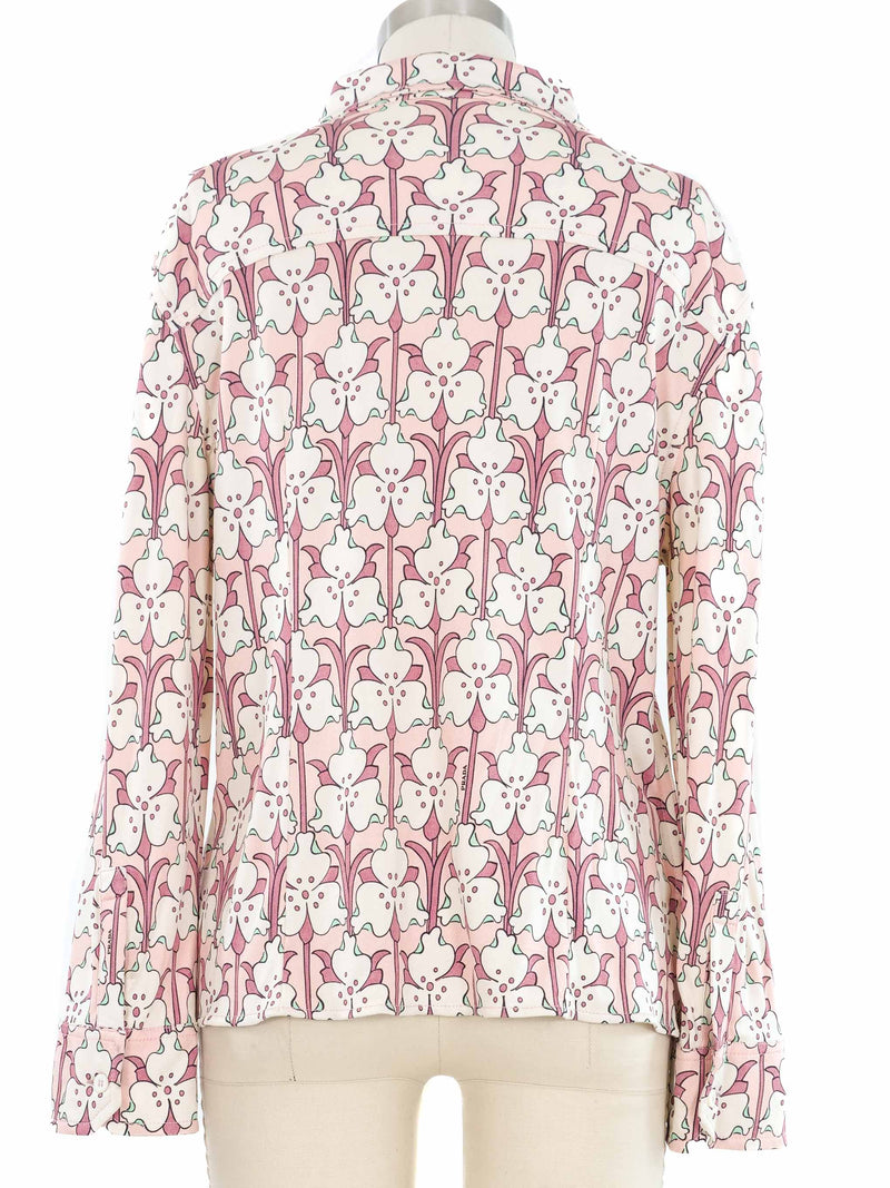 2017 Prada Floral Silk Jersey Top