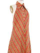 1960s Quilted Paisley Hostess Dress