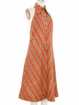 1960s Quilted Paisley Hostess Dress