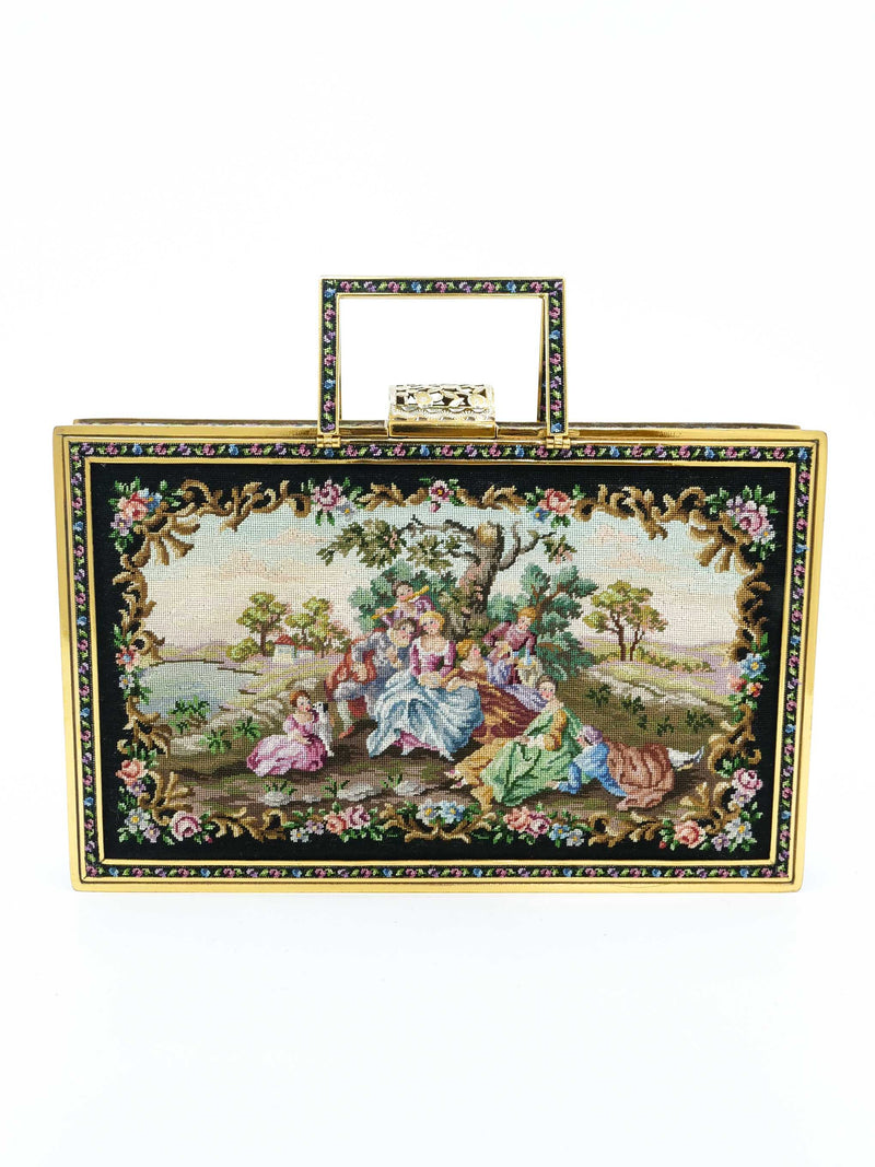 Vienna Needlepoint Box Purse
