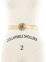 Kenneth Jay Lane Floral Buckle Stretch Belt