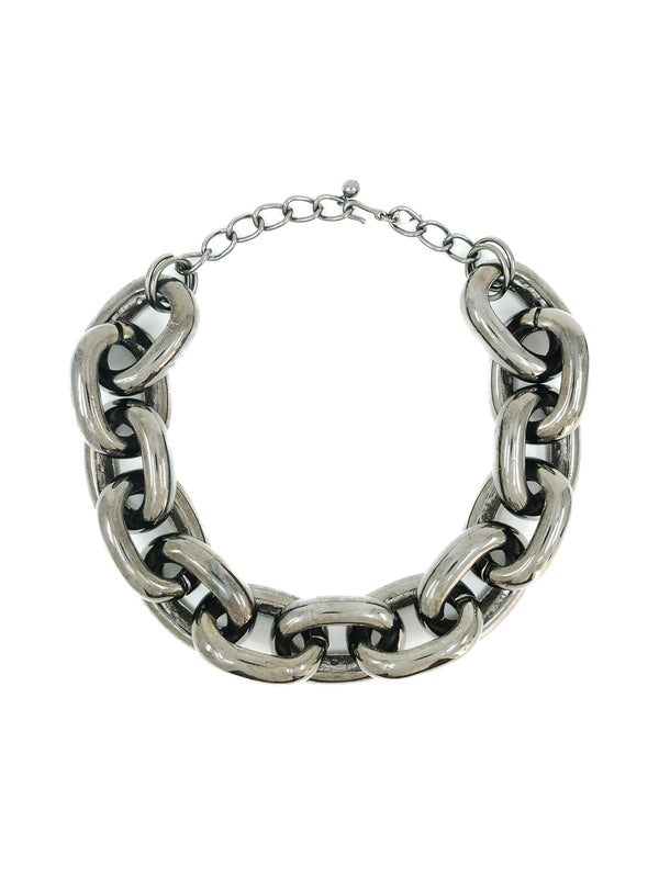 Kenneth Jay Lane Oversized Gunmetal Chain Necklace