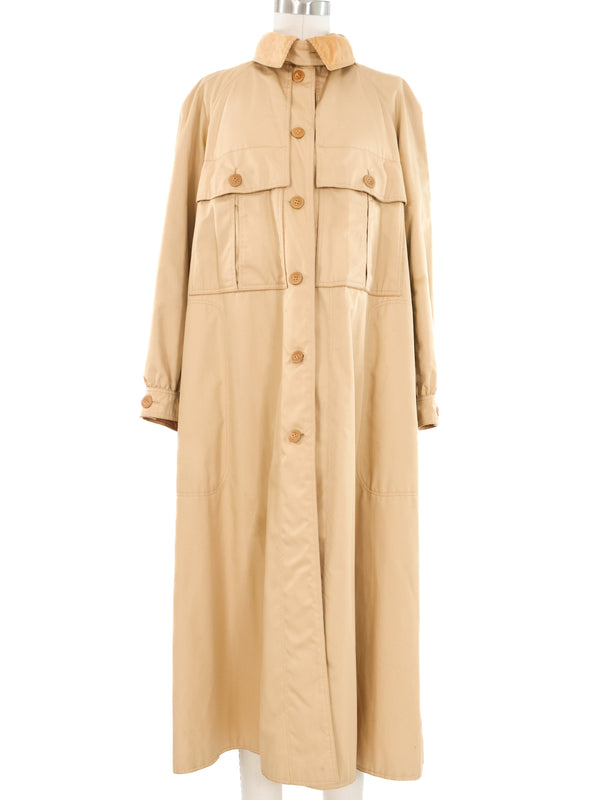 1970s Courreges Tan Corduroy Accent Coat