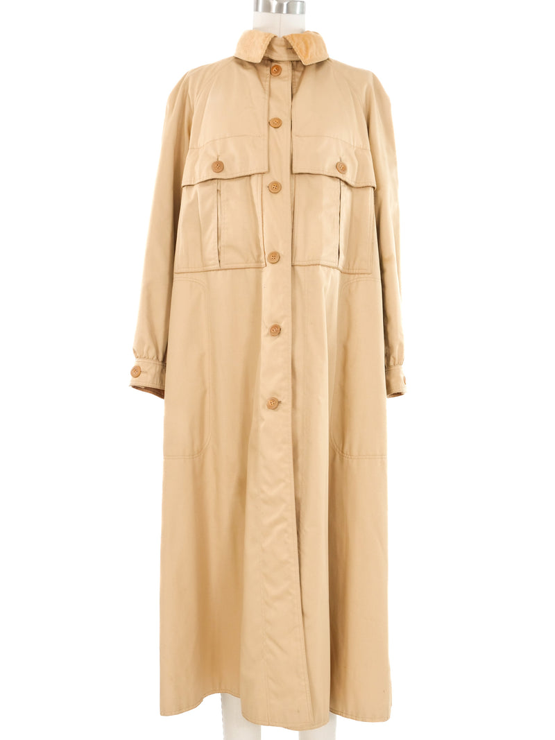 1970s Courreges Tan Corduroy Accent Coat