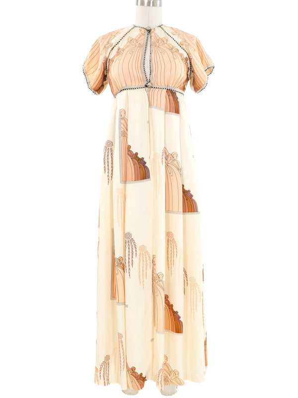 Jean Varon Art Nouveau Print Dress