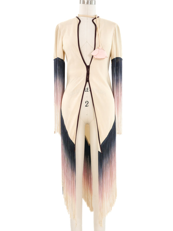 Ombre Fringe Crepe Jacket