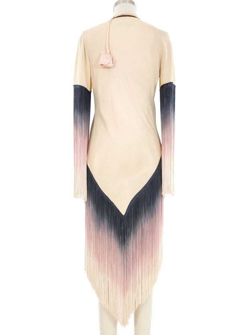 Ombre Fringe Crepe Jacket Top arcadeshops.com