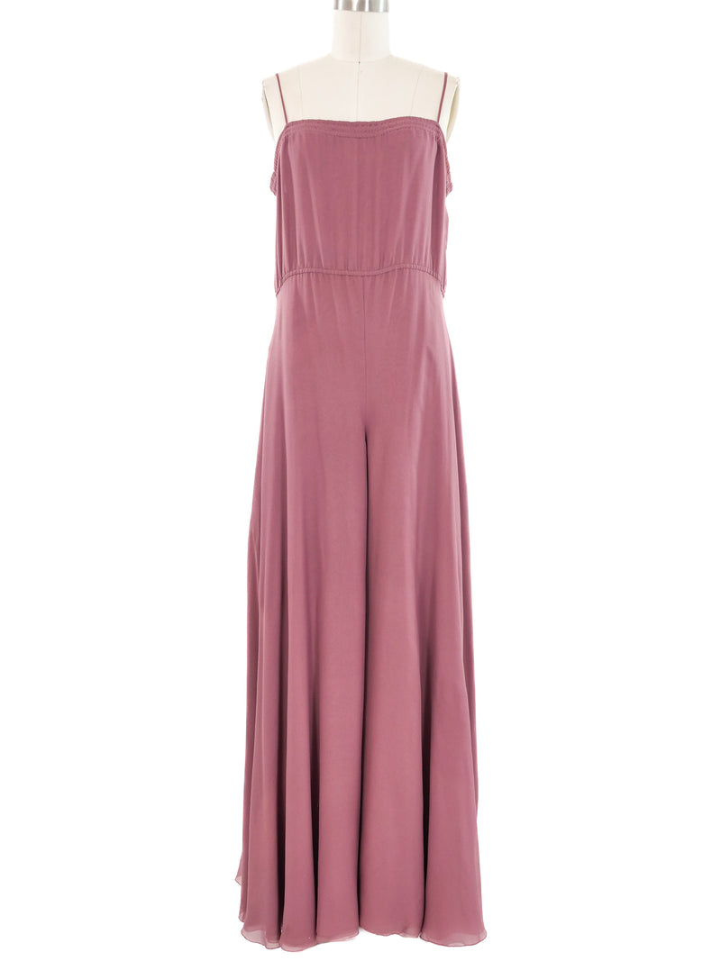Galanos Mauve Silk Jumpsuit Ensemble