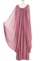Galanos Mauve Silk Jumpsuit Ensemble