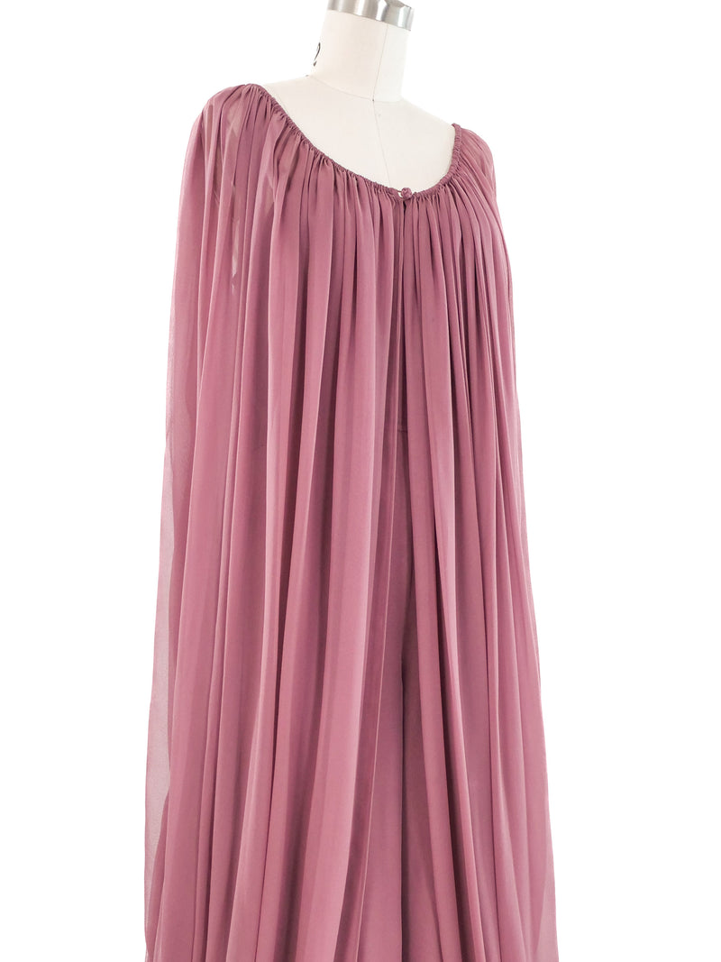 Galanos Mauve Silk Jumpsuit Ensemble