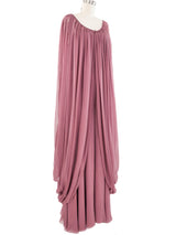 Galanos Mauve Silk Jumpsuit Ensemble