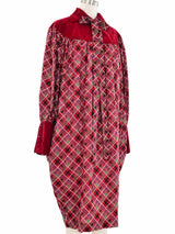 1981 Yves Saint Laurent Plaid Smock Dress