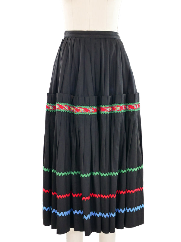 1977 Yves Saint Laurent Rick Rack Trimmed Peasant Ensemble