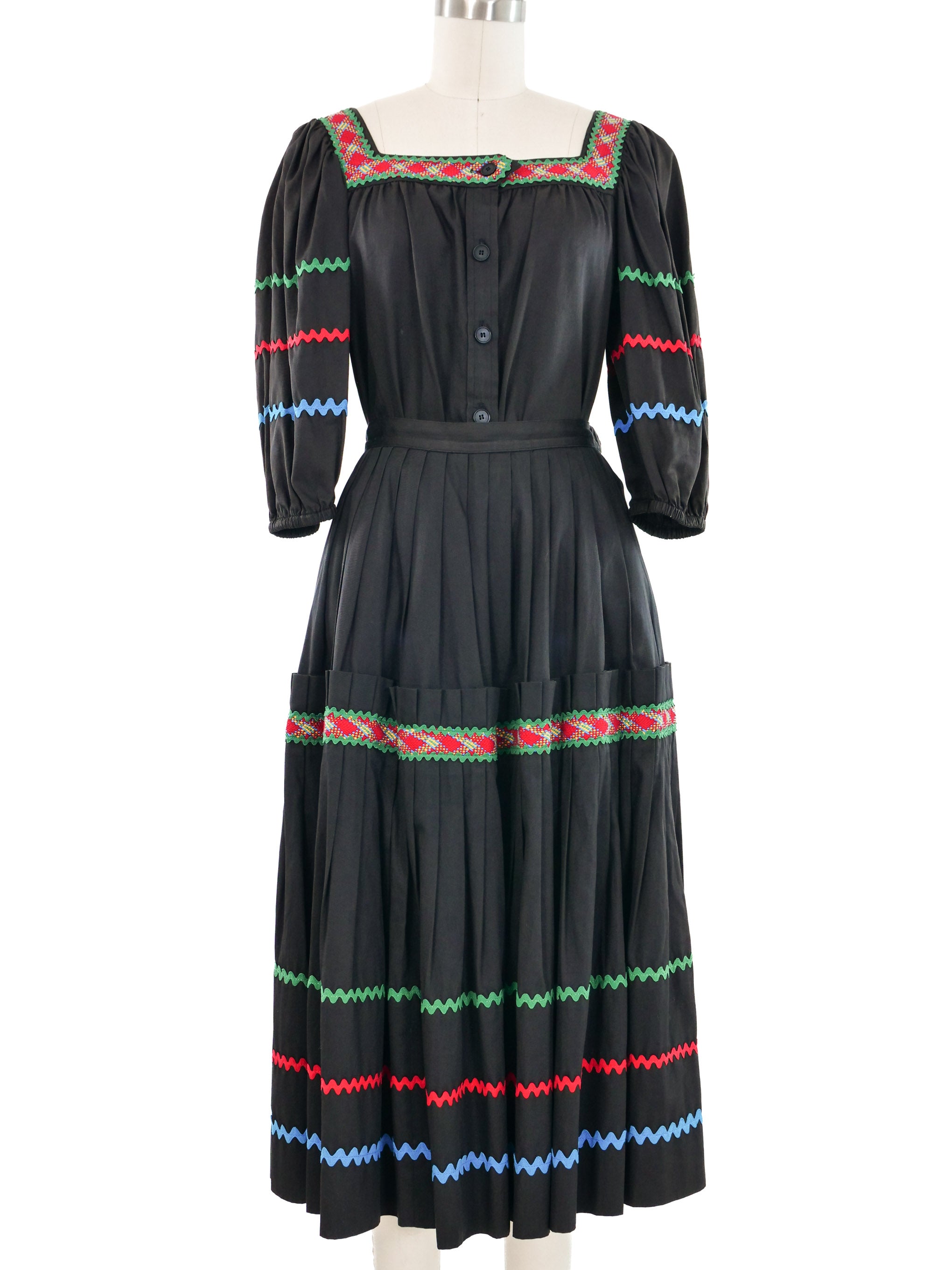 1977 Yves Saint Laurent Rick Rack Trimmed Peasant Ensemble