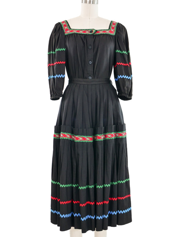 1977 Yves Saint Laurent Rick Rack Trimmed Peasant Ensemble