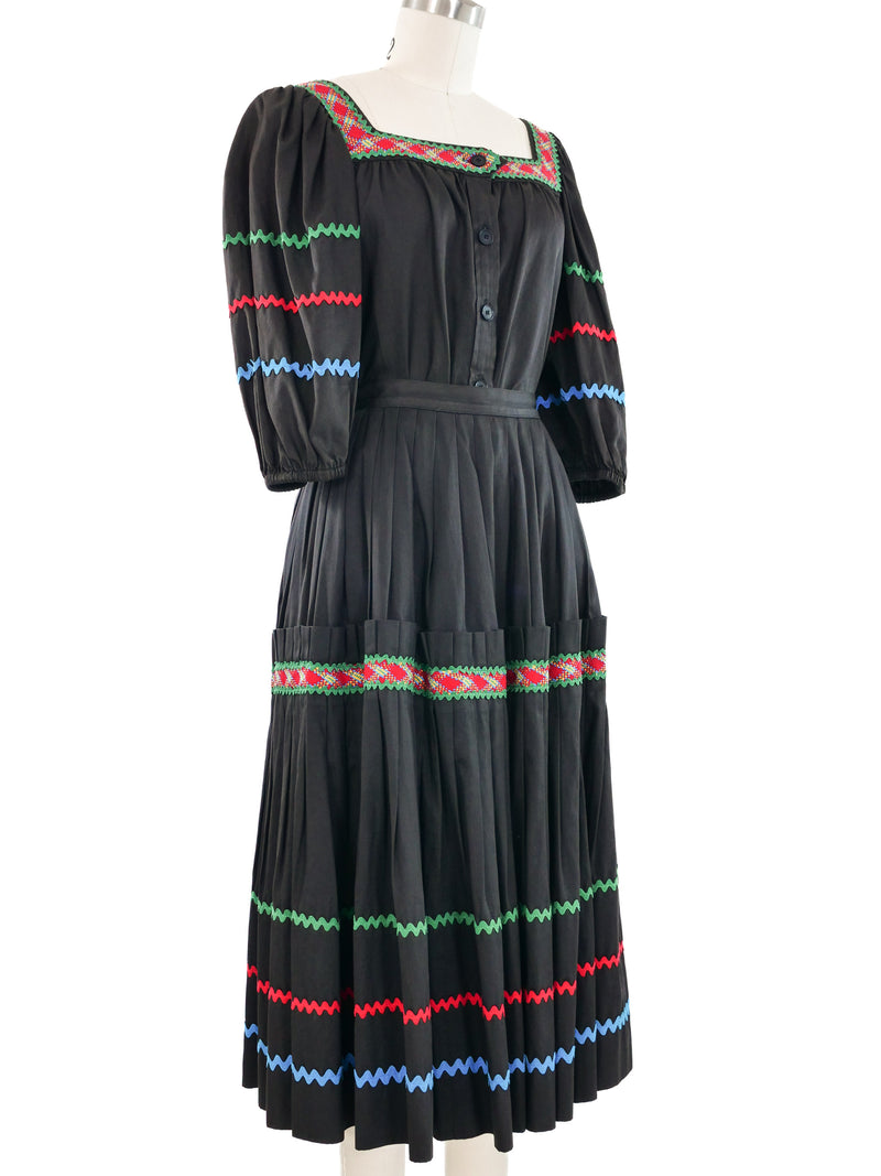 1977 Yves Saint Laurent Rick Rack Trimmed Peasant Ensemble