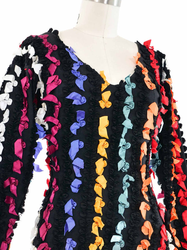 1980s Betsey Johnson Punk Label Bow Blouse