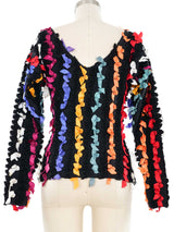 1980s Betsey Johnson Punk Label Bow Blouse