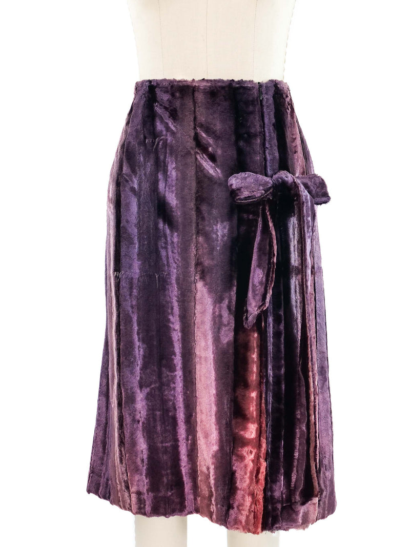 Jean Paul Gaultier Ombre Plush Velvet Skirt