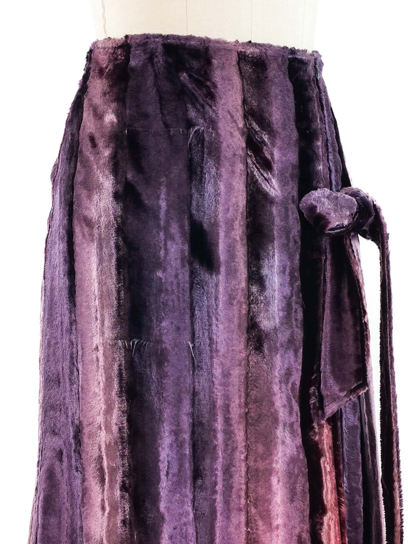 Jean Paul Gaultier Ombre Plush Velvet Skirt